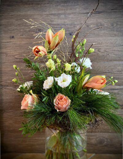 Strauß Mit Lachsfarbenen Amaryllis